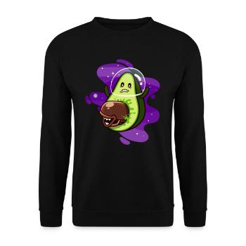 ALIEN AVOCADO Astronaut - Unisex Pullover - Schwarz - Vorne - Alina (178cm) & Michal (187cm)