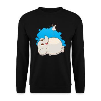 Sauter la souris sur l'éléphant - Sweat-shirt Unisexe - noir - Devant - Alina (178cm) & Michal (187cm)
