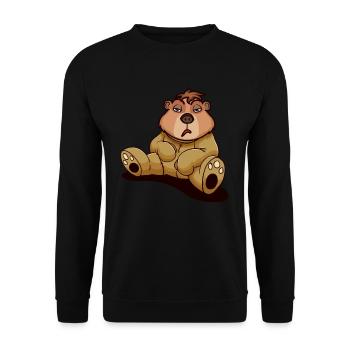 Lustig Bär in Teddybär Kostüm Humor Cartoon Comic - Unisex Pullover - Schwarz - Vorne - Alina (178cm) & Michal (187cm)
