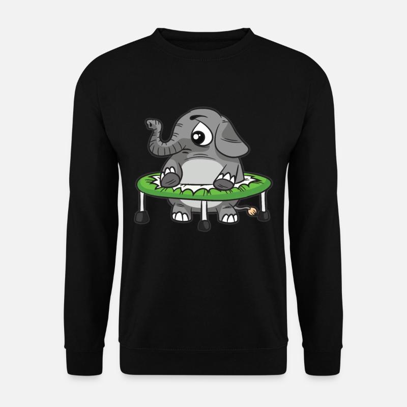 Fat elephant in a trampoline - Unisex Sweatshirt - black