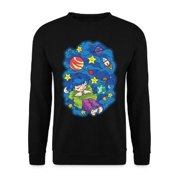 Grandhomme avec humour pour enfants douillet - Sweat-shirt Unisexe - noir - Devant - Alina (178cm) & Michal (187cm)