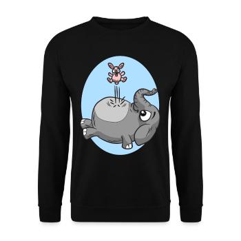 Sauter la souris sur l'éléphant - Sweat-shirt Unisexe - noir - Devant - Alina (178cm) & Michal (187cm)