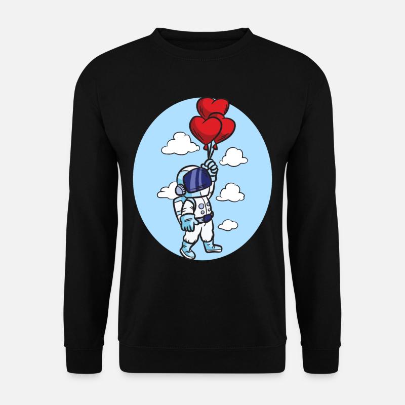 ASTRONAUT HEART BALLOON - Unisex Sweatshirt - black