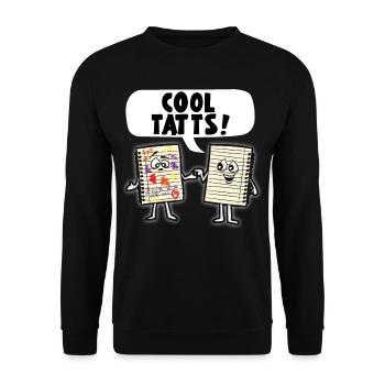 COOL TATTS Tattooed Tattoo Humor Block Funny - Unisex Sweatshirt - black - Front - Alina (178cm) & Michal (187cm)