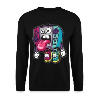 Gamer humor Funny cartoon comic controller - Unisex Sweatshirt - black - Front - Alina (178cm) & Michal (187cm)