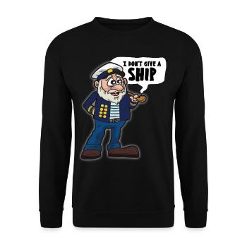 I DONT GIVE A SHIP Funny sailor sailor - Unisex Sweatshirt - black - Front - Alina (178cm) & Michal (187cm)