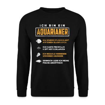 Aquarianer Aquarium Aquaristik - Unisex Pullover - Schwarz - Vorne - Alina (178cm) & Michal (187cm)