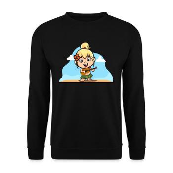 Hula Hawai fille avec bastrock Girarre Aloha - Sweat-shirt Unisexe - noir - Devant - Alina (178cm) & Michal (187cm)