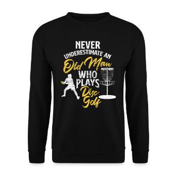 Discgolf Alter Mann - Unisex Pullover - Schwarz - Vorne - Alina (178cm) & Michal (187cm)