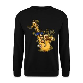 SMOOTH JAZZ SAXOPHONE saxophonist humor musician - Unisex Sweatshirt - black - Front - Alina (178cm) & Michal (187cm)