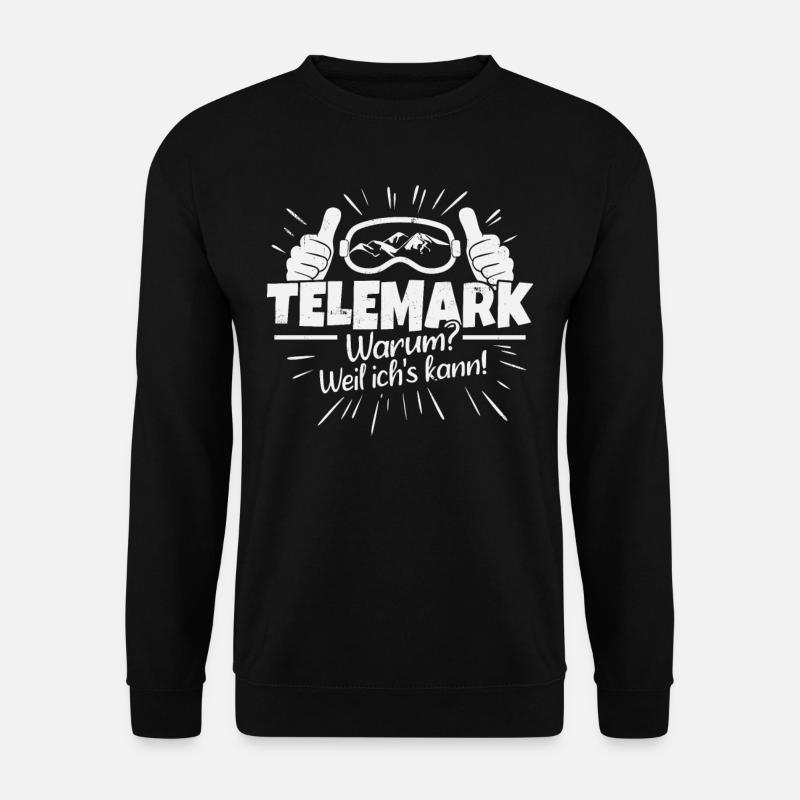 Telemark Free Heel Nordic Ski Telemarken Geschenk - Unisex Pullover - Schwarz