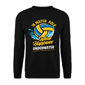 Water Polo Under Water Gift Idea - Unisex Sweatshirt - black - Front - Alina (178cm) & Michal (187cm)