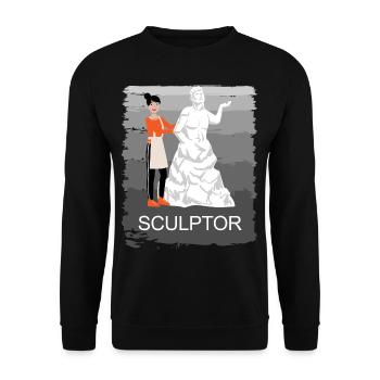 Sculpture Sculptor Steinhauer Modern Figures - Unisex Sweatshirt - black - Front - Alina (178cm) & Michal (187cm)