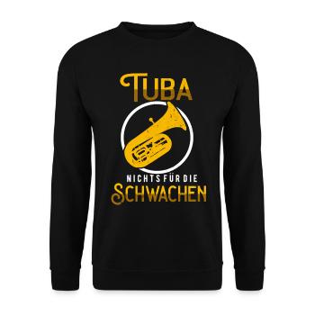 Tuba nichts für die Schwachen Tubist Tuba - Unisex Pullover - Schwarz - Vorne - Alina (178cm) & Michal (187cm)