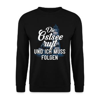 Die Ostsee ruft - Unisex Pullover - Schwarz - Vorne - Alina (178cm) & Michal (187cm)
