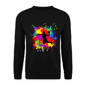 cool handball player for handball players & professionals - Unisex Sweatshirt - black - Front - Alina (178cm) & Michal (187cm)