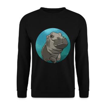 hippopotame cadeau drôle de bébé hippopotame - Sweat-shirt Unisexe - noir - Devant - Alina (178cm) & Michal (187cm)