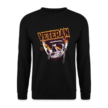 Veteran of the Army - Unisex Sweatshirt - black - Front - Alina (178cm) & Michal (187cm)