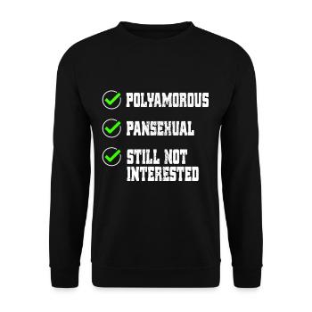 Polyamorous pansexual checklist LGBTQ polyamory - Unisex Sweatshirt - black - Front - Alina (178cm) & Michal (187cm)