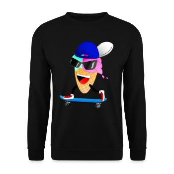 Glace patineuse drôle - Sweat-shirt Unisexe - noir - Devant - Alina (178cm) & Michal (187cm)