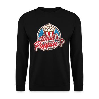 Popcorn Tüten - Unisex Pullover - Schwarz - Vorne - Alina (178cm) & Michal (187cm)