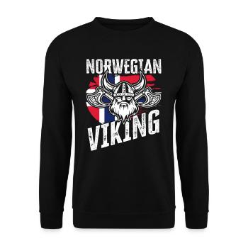 Norwegen Wikinger - Unisex Pullover - Schwarz - Vorne - Alina (178cm) & Michal (187cm)