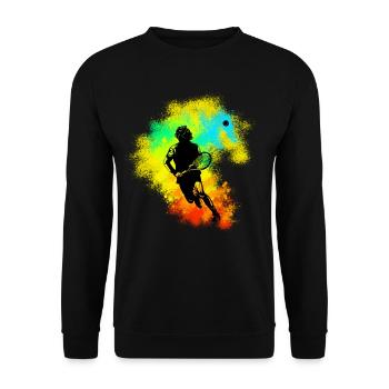 cool tennis player gift for tennis professional - Unisex Sweatshirt - black - Front - Alina (178cm) & Michal (187cm)