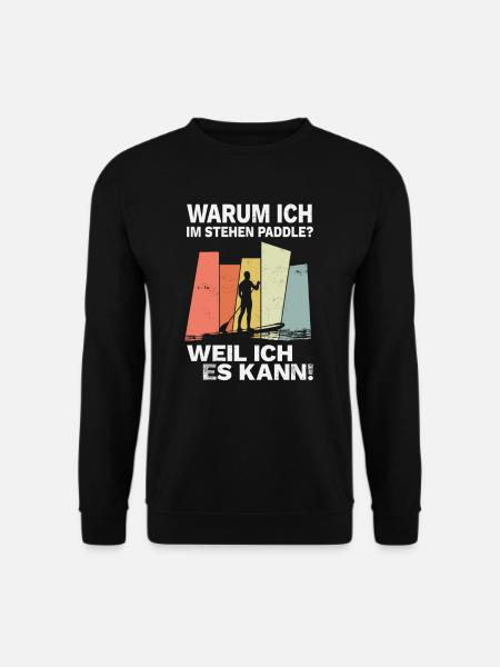 Stand Up Paddle Board Paddling SUP Retro - Unisex Pullover - Schwarz