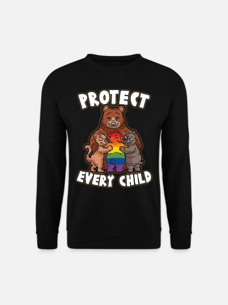 PROTECT EVERY CHILD Mutterliebe schwuler Bär LGBTQ - Unisex Pullover - Schwarz