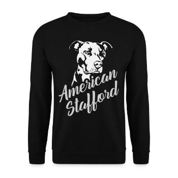 American Stafford - Unisex Pullover - Schwarz - Vorne - Alina (178cm) & Michal (187cm)