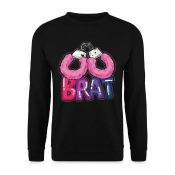BRAT plush handcuffs DDLG bad girl humor - Unisex Sweatshirt - black - Front - Alina (178cm) & Michal (187cm)