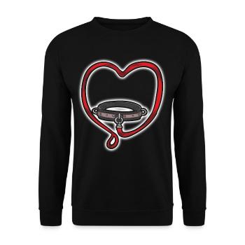 Slave collar leash collar BDSM bondage love - Unisex Sweatshirt - black - Front - Alina (178cm) & Michal (187cm)