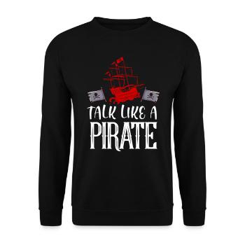 terrible pirate with pirate ship gift - Unisex Sweatshirt - black - Front - Alina (178cm) & Michal (187cm)