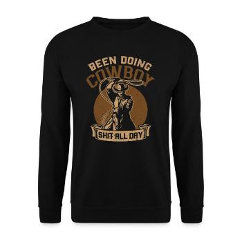 Cowboy Lasso Roping - Unisex Sweatshirt - black - Front - Alina (178cm) & Michal (187cm)