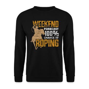 Cowboy Roping - Unisex Pullover - Schwarz - Vorne - Alina (178cm) & Michal (187cm)