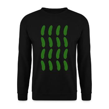 Cucumber pattern gift for cucumber & cucumber fans - Unisex Sweatshirt - black - Front - Alina (178cm) & Michal (187cm)