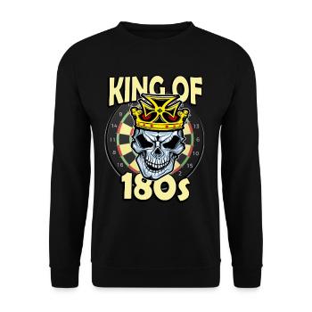 Darts king of the 180s - Unisex Sweatshirt - black - Front - Alina (178cm) & Michal (187cm)