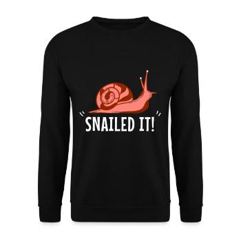 Escargoté! Cadeau pour les fans d'escargots et d'escargots - Sweat-shirt Unisexe - noir - Devant - Alina (178cm) & Michal (187cm)