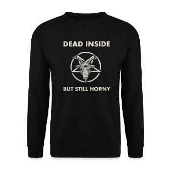 Dead Inside But Still Horny Occult Gothic Grunge - Unisex Sweatshirt - black - Front - Alina (178cm) & Michal (187cm)