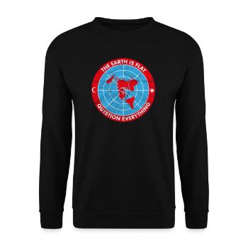 Flat Earth Society - Theorie Verschwörung Vintage - Unisex Pullover - Schwarz - Vorne - Alina (178cm) & Michal (187cm)