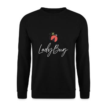 Ladybug Geschenk für Mädchen, Frauen & Marienkäfer - Unisex Pullover - Schwarz - Vorne - Alina (178cm) & Michal (187cm)