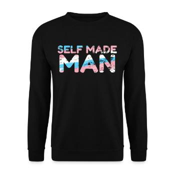 Self Made Transgender Man - Unisex Pullover - Schwarz - Vorne - Alina (178cm) & Michal (187cm)