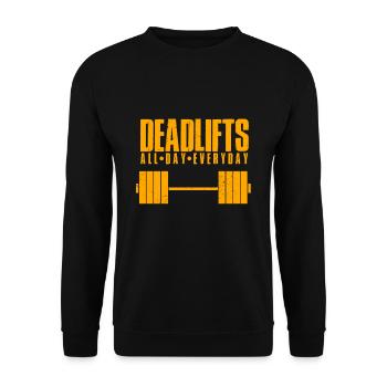 Deadlift all Day Everyday gift for athletes - Unisex Sweatshirt - black - Front - Alina (178cm) & Michal (187cm)