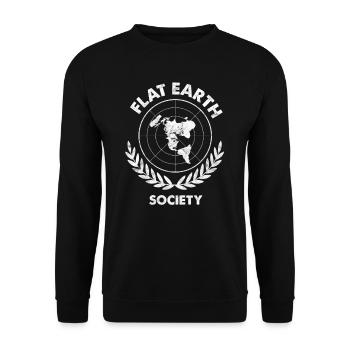 Flat Earth Conspiracy Theory Society Earther - Unisex Sweatshirt - black - Front - Alina (178cm) & Michal (187cm)