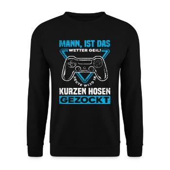 Gamer Sommer Lustiger Spruch - Unisex Pullover - Schwarz - Vorne - Alina (178cm) & Michal (187cm)