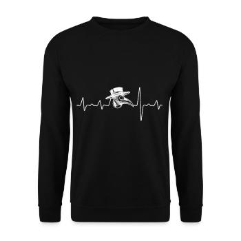 Pestdoktor Puls Geschenk für Plague Doctor Freunde - Unisex Pullover - Schwarz - Vorne - Alina (178cm) & Michal (187cm)