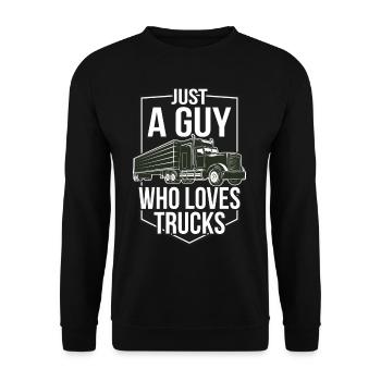 Trucker Trucks Liebhaber - Unisex Pullover - Schwarz - Vorne - Alina (178cm) & Michal (187cm)