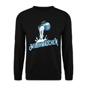 Milchmädchen Milchkanne Landwirtin - Unisex Pullover - Schwarz - Vorne - Alina (178cm) & Michal (187cm)