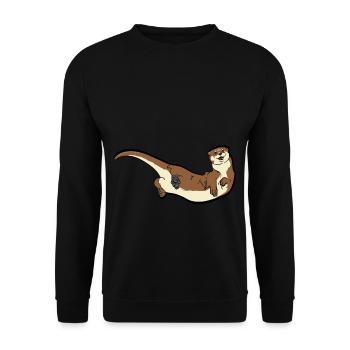 mignon la loutre cadeau pour les amis loutre - Sweat-shirt Unisexe - noir - Devant - Alina (178cm) & Michal (187cm)
