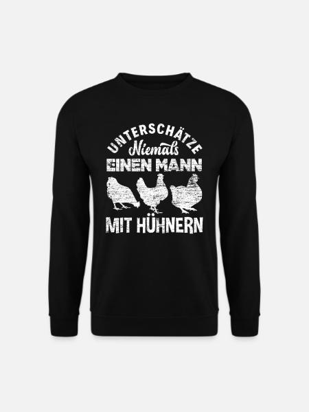 Hühner Alter Mann - Unisex Pullover - Schwarz